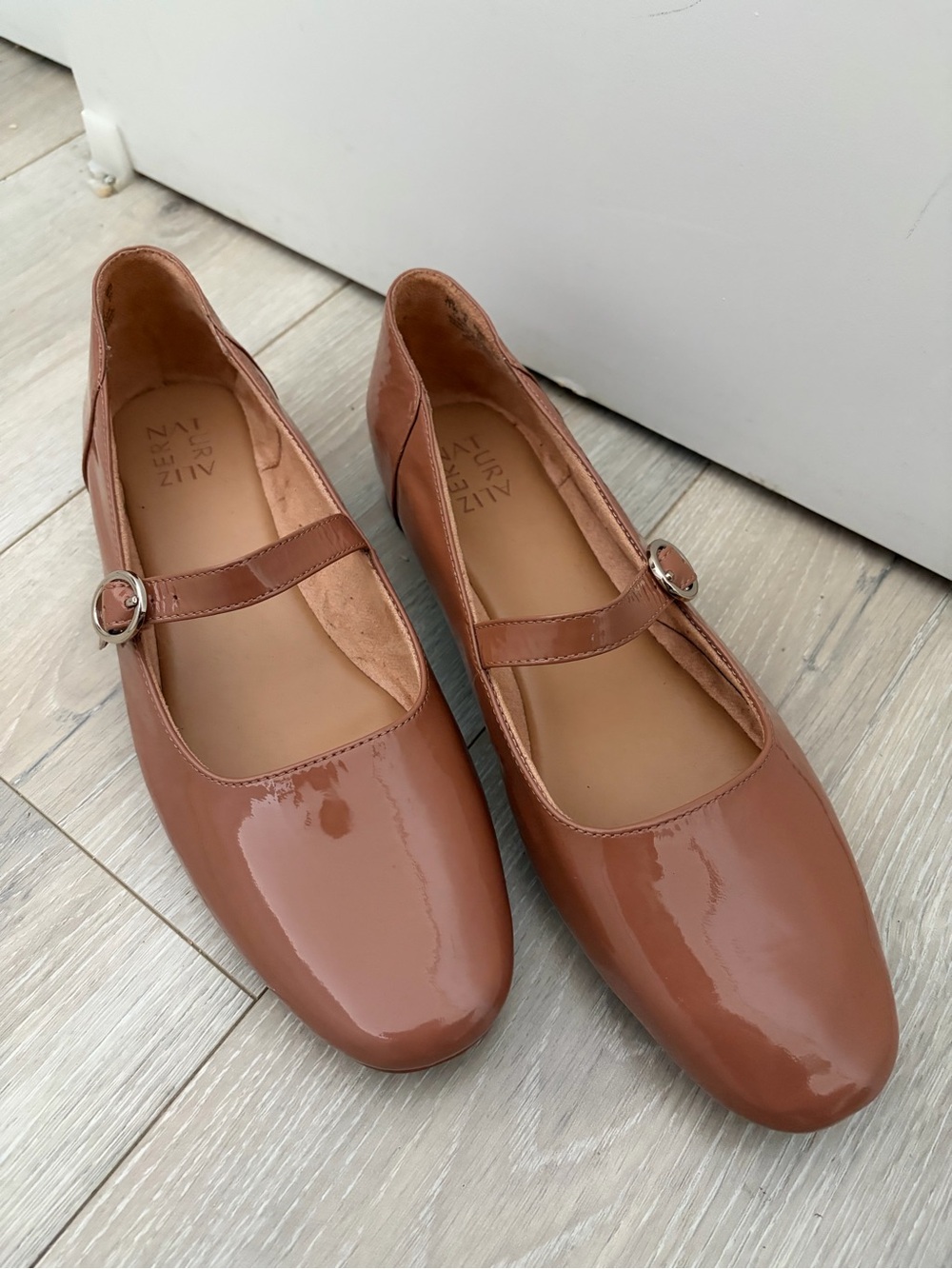 Naturalizer Kelly Mary Janes Ballet Flats Patent Leather Size 11W